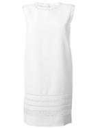 Ermanno Scervino Lace Detail Shift Dress, Women's, Size: 42, White, Silk/polyester