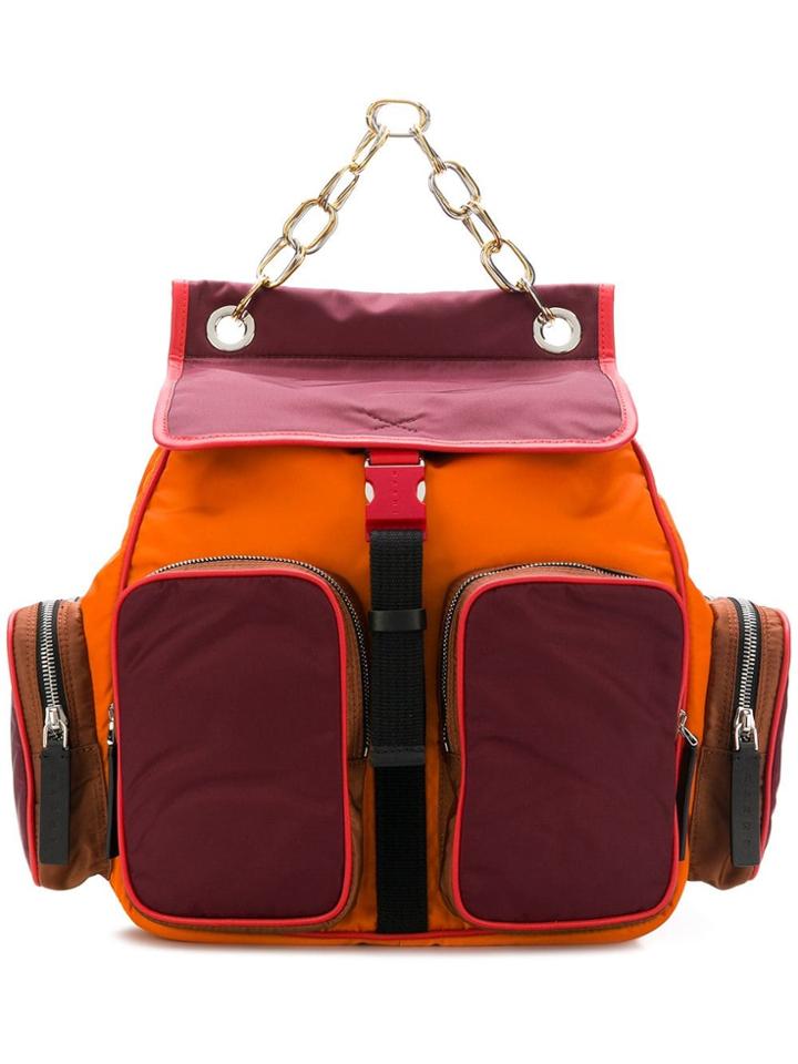 Marni Colour-block Backpack - Yellow & Orange