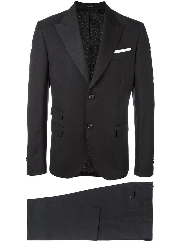 Daniele Alessandrini Fitted Business Suit, Men's, Size: 50, Grey, Polyester/viscose/cotton/acetate