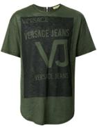 Versace Jeans Long-line Logo T-shirt - Green