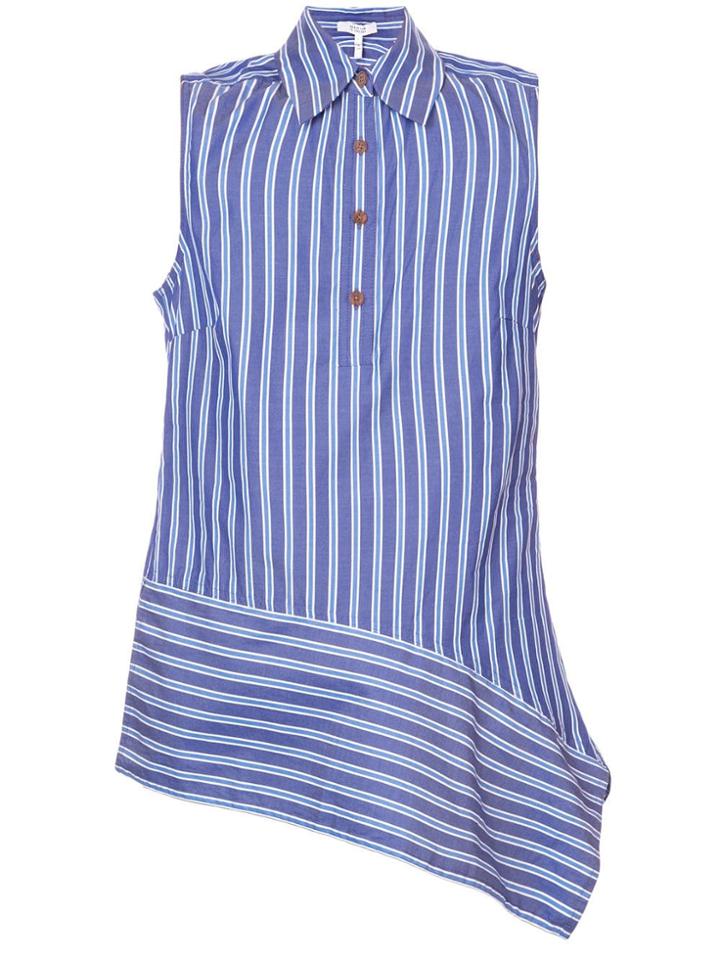 Derek Lam 10 Crosby Sleeveless Asymmetrical Hem Top - Blue
