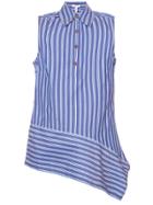 Derek Lam 10 Crosby Sleeveless Asymmetrical Hem Top - Blue