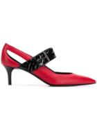 Bottega Veneta Pointed Tip Kitten Heels - Red