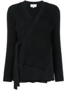 3.1 Phillip Lim Ribbed Wrap Cardigan, Women's, Size: Small, Black, Silk/spandex/elastane/wool