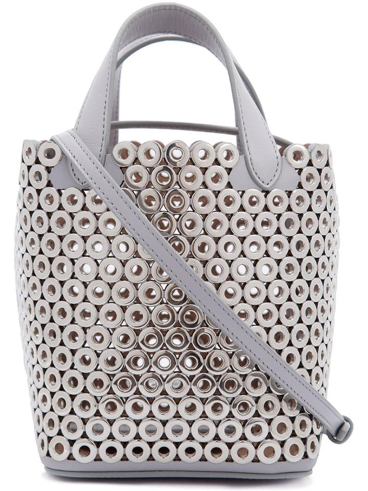 Alaïa Micro Tote, Women's, Grey, Leather