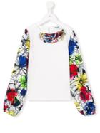 Moschino Kids Floral Print Blouse, Girl's, Size: 10 Yrs, White
