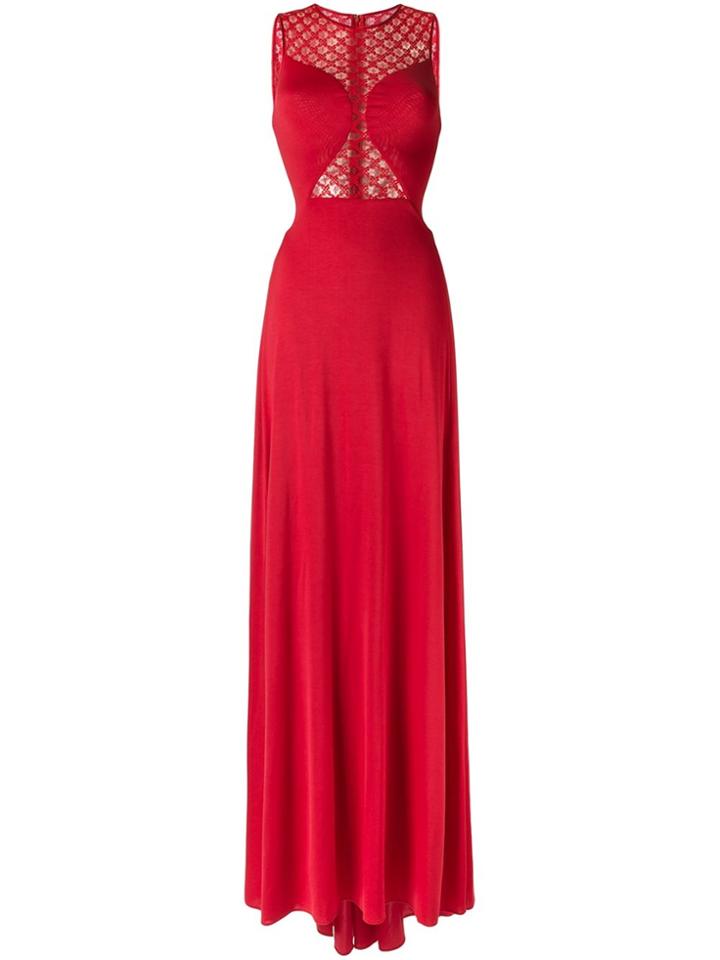 Tufi Duek Lace Gown - Red