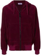 Stone Island Zipped Hooded Sweater - Red