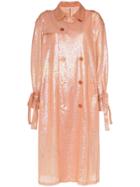 Ashish Belted Sequin Trench Coat - Pink