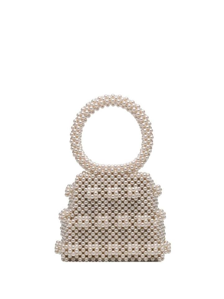 Shrimps Dante Beaded Bracelet Bag - White