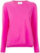 Allude Round Neck Jumper, Women's, Size: Medium, Pink/purple, Cashmere/wool
