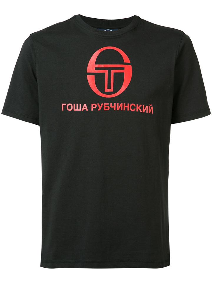 Gosha Rubchinskiy - Logo Print T-shirt - Men - Cotton - S, Black, Cotton