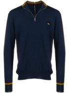 Etro Zip-up Logo Pullover - Blue