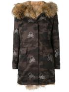 Philipp Plein Fur-lined Camouflage Parka - Nude & Neutrals