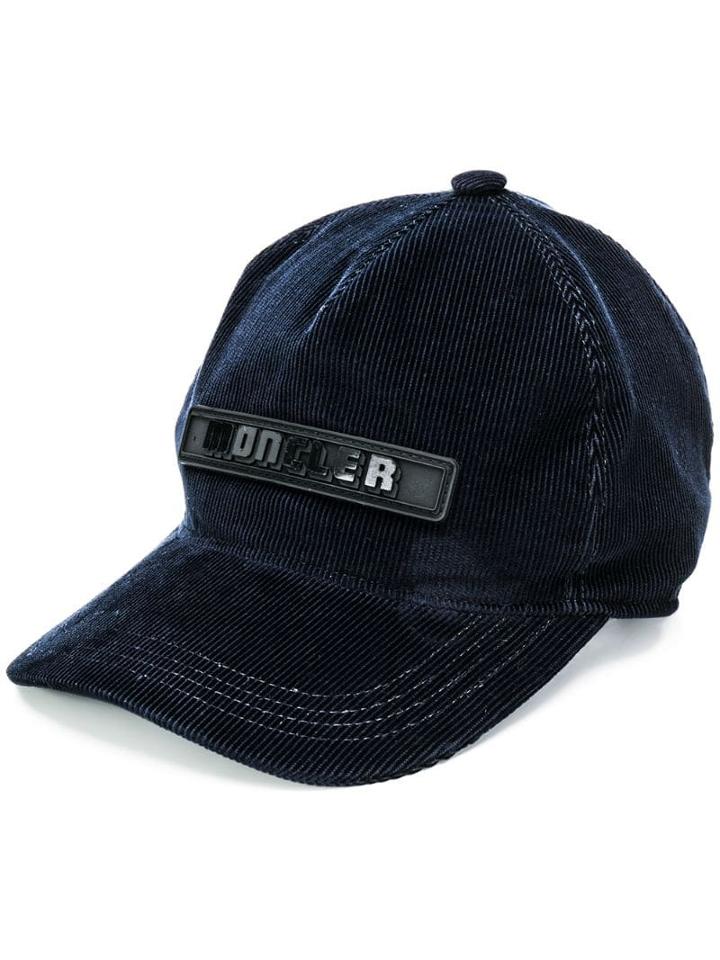 Moncler Corduroy Logo Baseball Cap - Blue