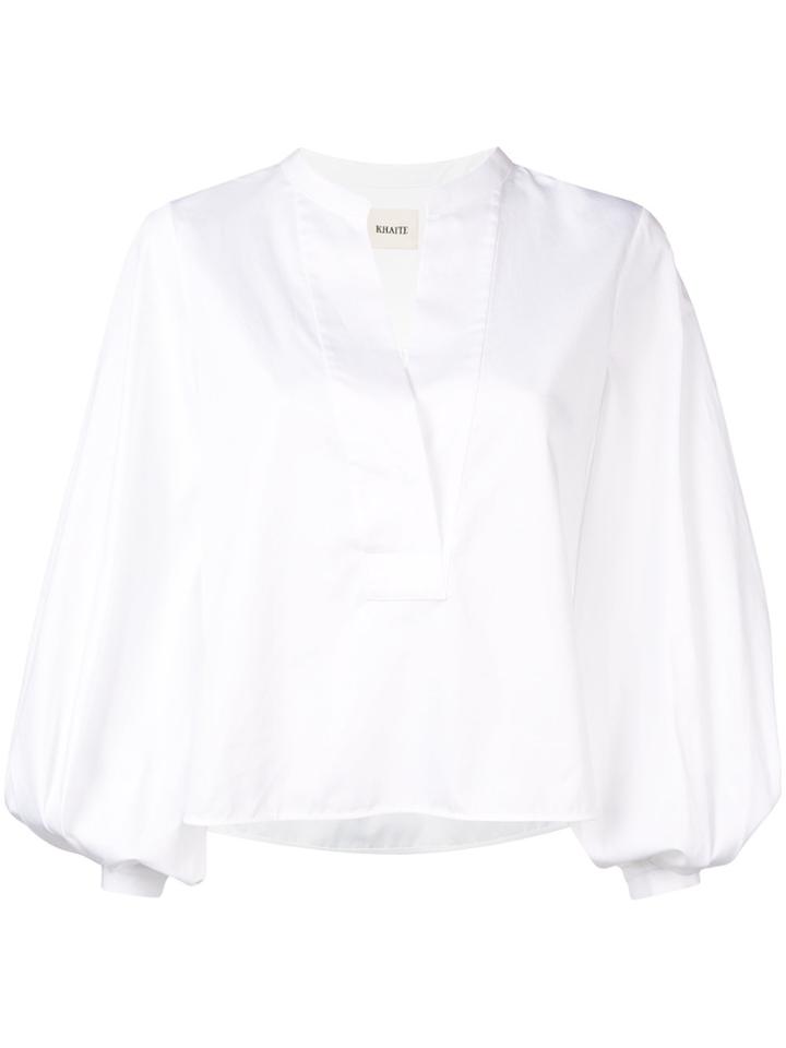 Khaite Bell Sleeve Blouse - White