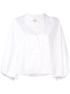 Khaite Bell Sleeve Blouse - White