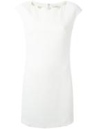 Versace Collection Studded Trim Dress, Women's, Size: 42, White, Polyester/viscose