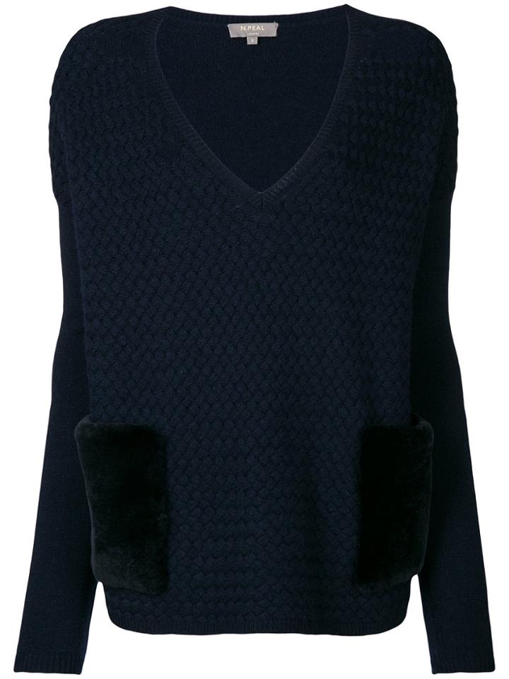 N.peal Basketweave Jumper - Blue