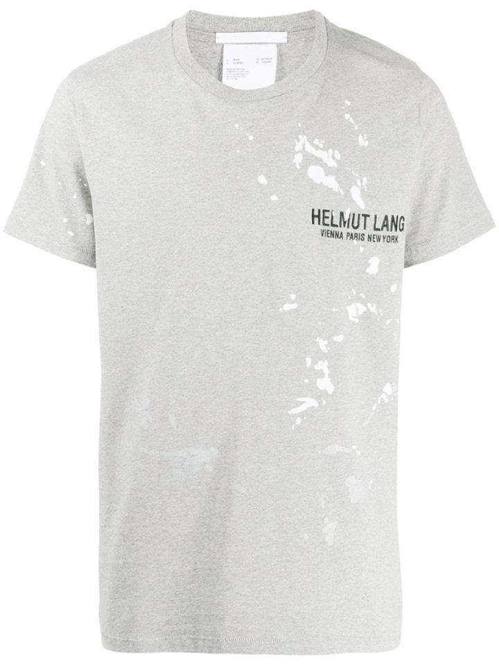 Helmut Lang Logo Paint Print T-shirt - Grey