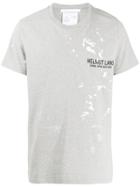 Helmut Lang Logo Paint Print T-shirt - Grey