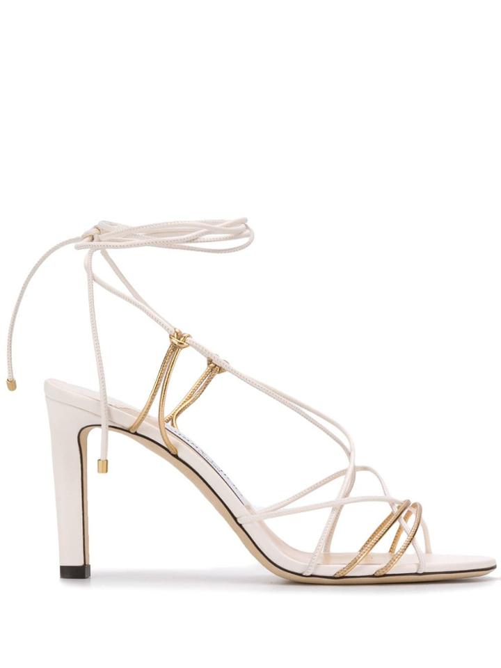 Jimmy Choo Tao 85 Sandals - Latte/gold