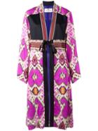 Etro - Abstract Print Kimono Coat - Women - Silk/viscose/glass - 44, Pink/purple, Silk/viscose/glass