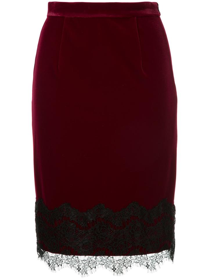 Loveless Lace Embroidered Pencil Skirt