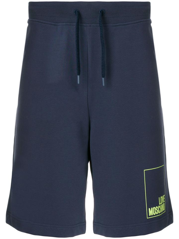 Love Moschino Stamp Box Logo Shorts - Blue