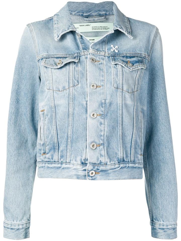 Off-white Logo Badge Denim Jacket - Blue