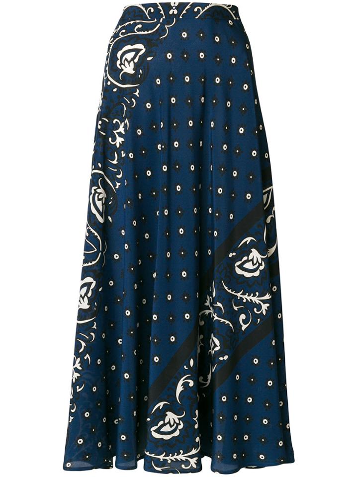 Red Valentino Bandana Print Skirt - Blue