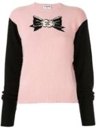Chanel Pre-owned 1995 Cashmere Intarsia Cc Ribbon Jumper - Pink