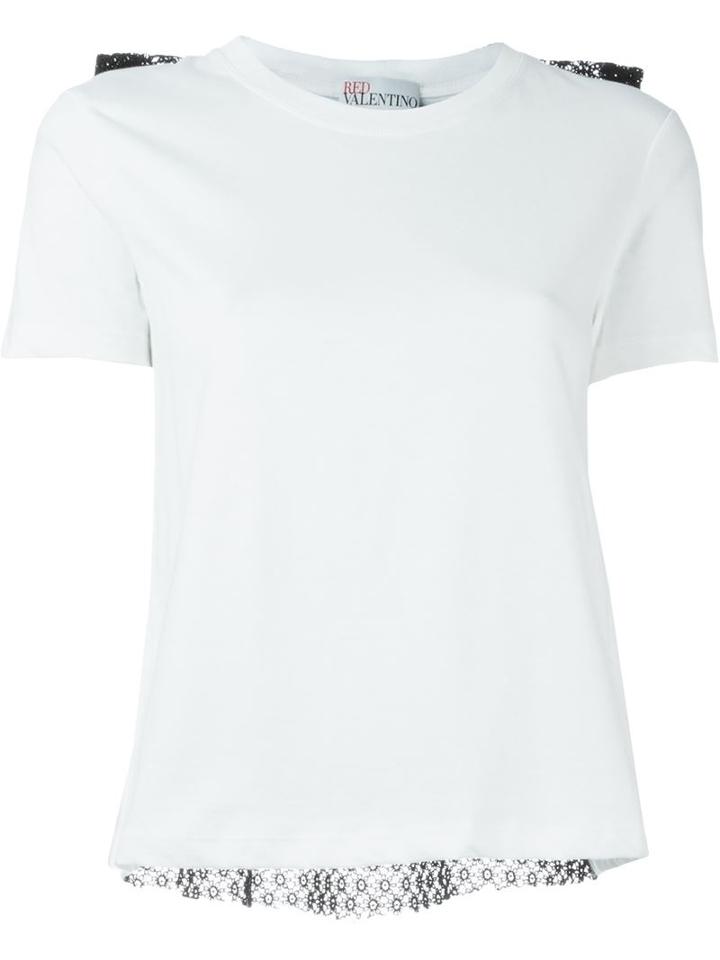 Red Valentino Lace Bow Detail T-shirt