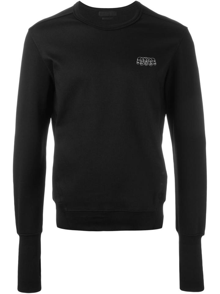 Alexander Mcqueen Skull Embroidered Sweatshirt, Men's, Size: L, Black, Polyamide/cotton/polyester