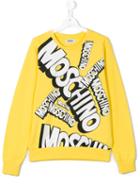Moschino Kids - Logo Print Sweatshirt - Kids - Cotton - 14 Yrs, Yellow/orange
