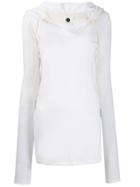 Bassike Longline Drawstring Hoodie - White