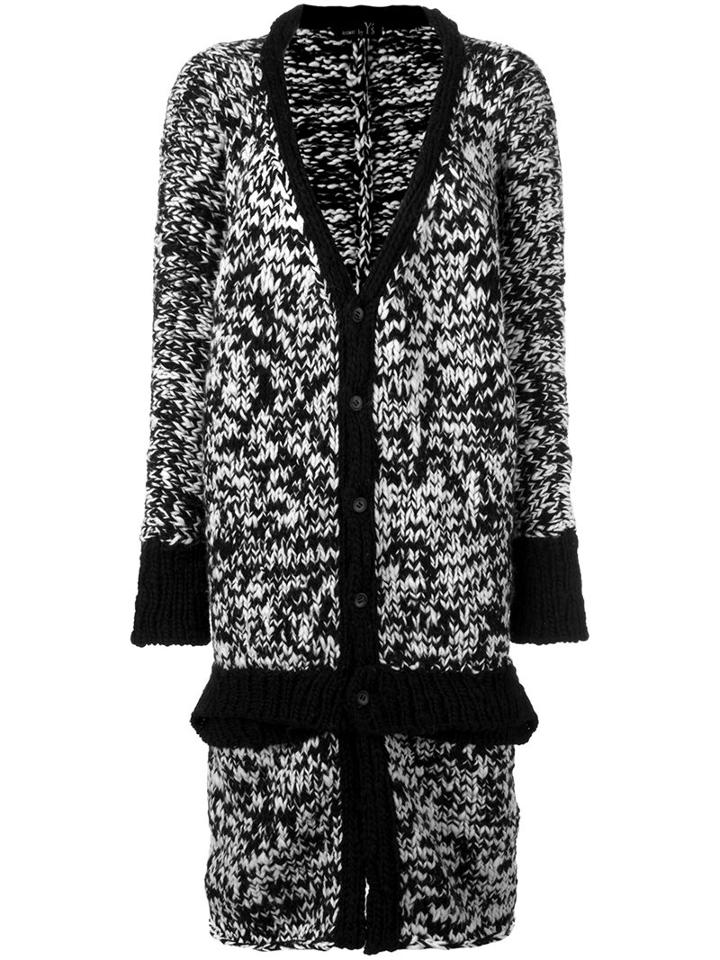 Y's Chunky Knit Cardi-coat, Women's, Size: 1, Black, Wool
