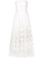 Marchesa Notte Butterfly Flared Dress - White