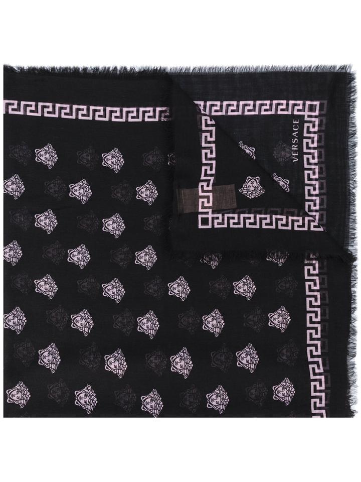 Versace Patterned Scarf - Black