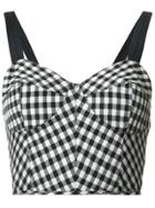 Tome Gingham Cropped Top - White