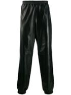 Burberry Elasticated Hem Leather Trousers - Black