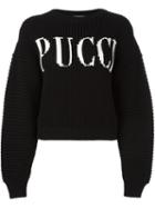 Emilio Pucci Logo Intarsia Jumper, Women's, Size: Small, Black, Merino
