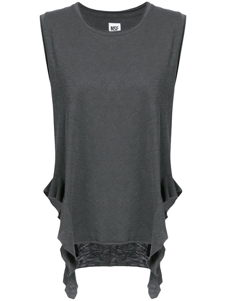 Nsf Ruffled Hem Tank Top - Black