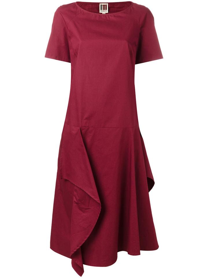 I'm Isola Marras Ruffled Flared Dress, Women's, Size: 44, Red, Cotton