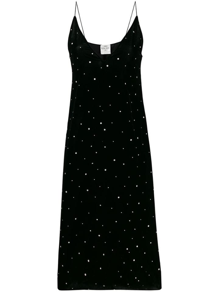 Forte Forte Glitter-embellished Velvet Slip Dress - Black