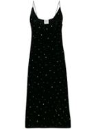 Forte Forte Glitter-embellished Velvet Slip Dress - Black