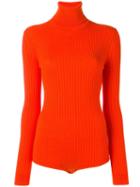 Courrèges Turtleneck Knit Body, Size: 2, Yellow/orange, Merino