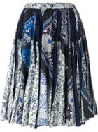 Wunderkind Scarf Print Skirt, Women's, Size: 32, Blue, Cotton
