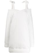 Mm6 Maison Margiela Cold Shoulder Padded Dress - White