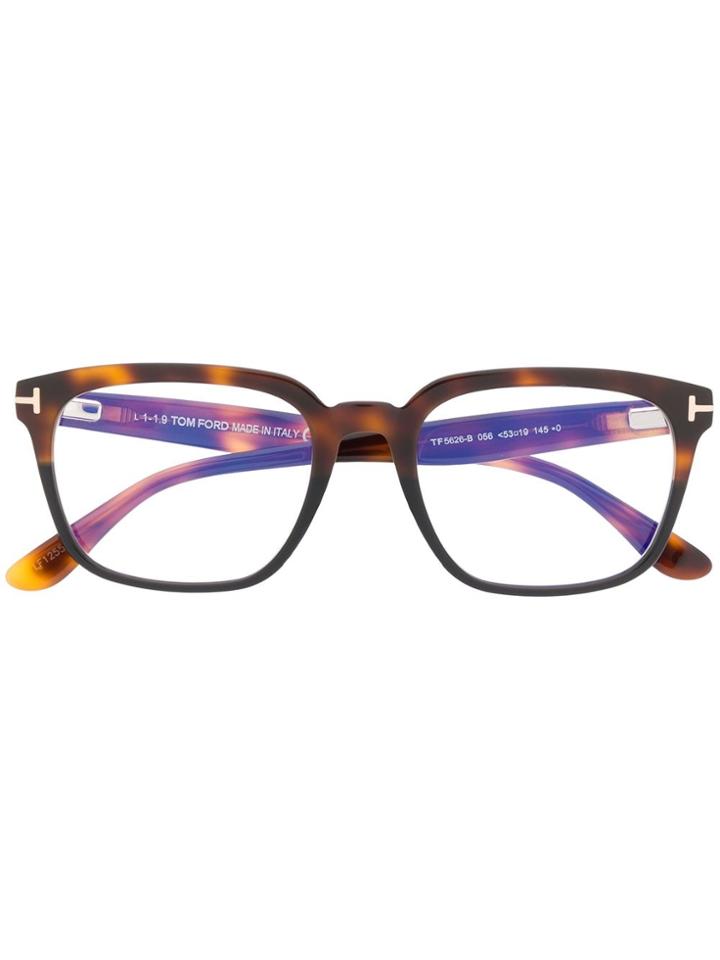 Tom Ford Eyewear Ft5626b Square-frame Sunglasses - Brown